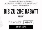 Bis zu 20,- Euro Rabatt je nach Bestellwert im s.Oliver-Onlineshop