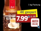 Drei Sorten Melitta BellaCrema 1kg ganze Bohne (LaCrema, Speziale und Espresso) für nur 7,99 Euro