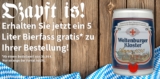 Voelkner: 5 Liter Fass Weltenburger Anno 1050 gratis ab 39,99 Euro Bestellwert