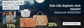 Bei Galeria Kaufhof ab 20 Uhr „Mondschein Angebote“ unter anderem mit 20% auf ausgewählte Damentaschen