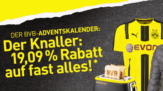 Schwarzgelber Samstag! Im BVB Online-Shop heute 19,09% auf nahezu das ganze Sortiment