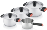 Alva 7-tlg. Edelstahl-Topfset (auch für Induktion) für nur 55,90 Euro