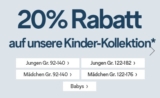 Aktion gestartet! 20% Rabatt auf das gesamte Kinder-Sortiment bei C&A