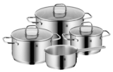 Induktionsfähiges WMF 4-tlg. Topf-Set mit Deckeln (Cromargan Edelstahl) nur 79,- Euro inkl. Versand (Vergleich 101,16)
