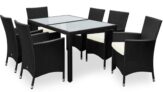 Alu Poly Rattan Garten-Sitzgruppe (1 Tisch + 6 Stühle) für nur 279,20 Euro