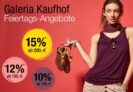 Galeria Feiertagsangebote am 15. Juni mit bis zu 15% Rabatt auf verschiedene Kategorien