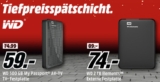 Tiefpreisspätschicht bei Media Markt mit vielen Angeboten von Western Digital