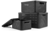 Curver Aufbewahrungsboxen ‚Style‘ im Rattan Design und 3 Größen für nur 26,99 Euro