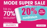 20% Rabatt auf alle bereits reduzierten Artikel der Kategorie Mode bei Babymarkt.de