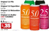 Offline ab 23.4.! Original 5.0 Bier als Pils, Export, Weizen, Radler oder Colabier nur 0,35 Euro exkl. Pfand