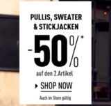 Pimkie: 50% Rabatt auf den zweiten Pullover, Sweater oder Strickjacke