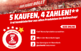 Knaller! Aus dem ganzen MediaMarkt Onlineshop: 5 Artikel kaufen – nur 4 Artikel bezahlen + bei Samsung noch 19% Rabatt