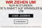 30% Extra-Rabatt auf Wrangler und LTB bei Jeans-Direct im Online-Shop
