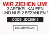 Bei Jeans-Direct jetzt 3 Artikel kaufen – aber nur 2 bezahlen