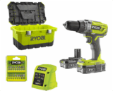 Ryobi R18PD3-220T Schlagbohrer und Schraubendrehe mit 2 Akkus für nur 128,90 Euro (statt 261,- Euro)