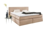 Wieder da! Boxspringbett „Virginia“ in Hellbraun mit Federkernmatratze für 299,- Euro inkl. Versand