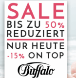 Nur heute! Bis zu 50% Rabatt im Buffalo Sale + 15% Gutscheincode und versandkostenfreie Lieferung!