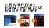 Playstation 4 500GB Bundle mit Metal Gear Solid 5 + Doom für 299,- Euro