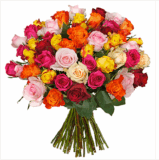 Blumenstrauß mit 50 bunte Rosen für nur 24,98 Euro inkl. Lieferung