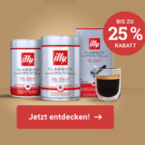 Cafori: 25% Rabatt auf alle Kaffees von illy – z.B. Bohnen, Pulver oder Pads