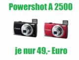 [SATURN SUPER SUNDAY] Canon Powershot A 2500 in rot oder schwarz für je nur 49,- Euro inkl. Versandkosten!