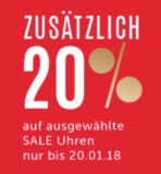 Satte 20% Extra-Rabatt auf ausgewählte Uhren im Christ Onlineshop