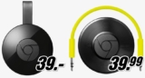 GOOGLE Chromecast Audio Adapter + GOOGLE Chromecast 2 Adapter für zusammen nur 66,- Euro inkl. Versand