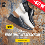Clarks Hero Limit sportliche Herren Lederschnürschuhe für nur 43,94€ inkl. Versand