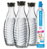 SodaStream CO2 Reservezylinder + 3 x Glaskaraffe für nur 39,99 Euro inkl. Versand