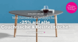 25% Rabatt auf ausgewählte Couch- und Beistelltische im Mömax Onlineshop