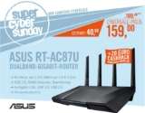 ASUS AC2400 RT-AC87U 2334Mbit DualBand WLAN Gigabit Router für nur effektiv 139,- Euro inkl. Versand
