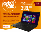 [CYBERPORT CYBERSALE] 15″ Toshiba Satellite C850-1JZ Notebook mit Intel Core i3 und 6GB Ram für nur 399,99 Euro