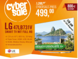 Cyberport CyberSale: LG 47LB731V 119 cm (47 Zoll) Cinema 3D LED-Backlight-Fernseher für nur 499,- Euro