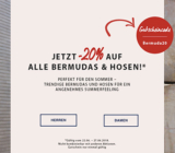 20% Rabatt auf alle Bermudas und Hosen im Daniel Hechter Onlineshop
