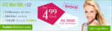 winSIM LTE Mini SMS 1 GB für 4,99 Euro oder winSIM LTE Mini SMS 2 GB für 8,99 Euro – monatlich kündbar!