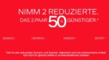 2 bereits reduzierte Paar Schuhe bei Deichmann kaufen und das 2. Paar 50% günstiger bekommen