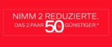 Großer Deichmann Sale – zusätzlich: 2 Paar kaufen, 50% Rabatt auf das günstigere Paar erhalten!