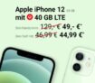 Apple iPhone 12 (64 GB) + Vodafone Smart XL Handy5 Spezial Boost Tarif mit 40GB 5G/LTE für nur 44,99 Euro mtl. und einmalig 49,- Euro Zuzahlung