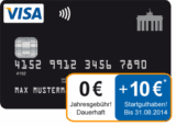 Gratis + 10,- Euro geschenkt! Deutschland Kreditkarte – kostenlose schwarze Visacard mit einer Guthabenverzinsung von bis zu 1,25%