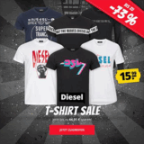 Viele verschiedene DIESEL T-Shirts für nur je 19,94 Euro bei SportSpar