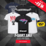 Viele verschiedene DIESEL T-Shirts für nur je 19,94 Euro bei SportSpar