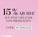 15% Rabatt auf alle nicht reduzierte Düfte bei Douglas (MBW: 39,- Euro)