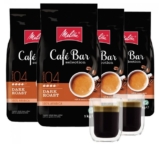 4kg Melitta Cafe Bar Selection dark roast Kaffeebohnen + 2 doppelwandige Gläser für nur je 29,99 Euro