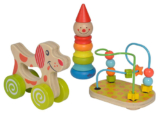 Eichhorn Lernspielset (Steckfigur Clown, Motorikschleife und Schiebehund) für nur 14,- Euro