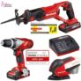 Einhell 18 Volt Power-X-Change Werkzeug-Set mit Akkuschrauber, Säbelsäge und Multischleifer nur 118,15 Euro