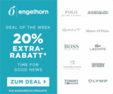 Engelhorn Mode-Markentage mit 20% Rabatt auf viele Marken wie Lacoste, Tommy Hilfiger oder GANT
