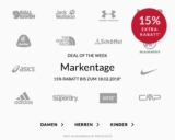 Bis Sonntag! Engelhorn Sports Markentage mit 15% Rabatt auf Sport Marken wie Adidas, Nike oder Fjällräven