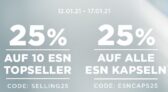 25% Rabatt auf alle ESN Topseller und 25% Rabatt auf alle ESN Kapseln im Fitmart Onlineshop