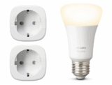 2er-Pack Eve Energy Smarte Steckdosen + Philips Hue White E27 Leuchte für nur 79,95 Euro