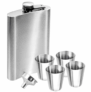 Anpro Edelstahl Flachmann-Set mit Trichter und 4 Edelstahl-Schnapsbechern für 3,68 Euro